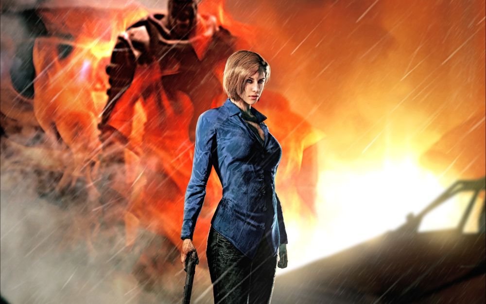Resident-Evil-3-Nemesis-girl-gun-rain_1920x1200