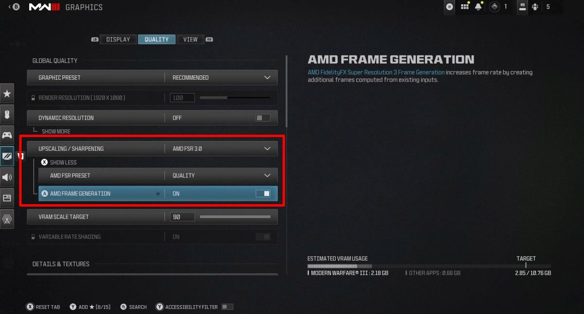 FidelityFX Super Resolution 3 (FSR 3)