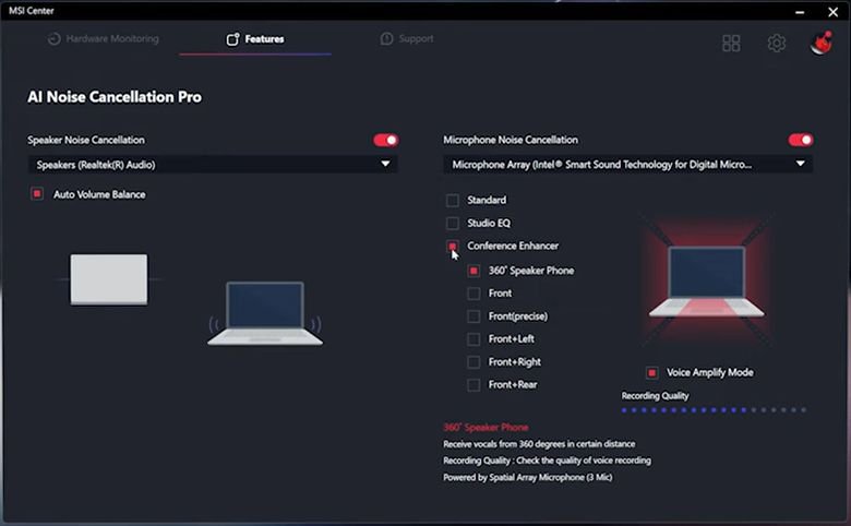 MSI AI Noise Cancellation Pro